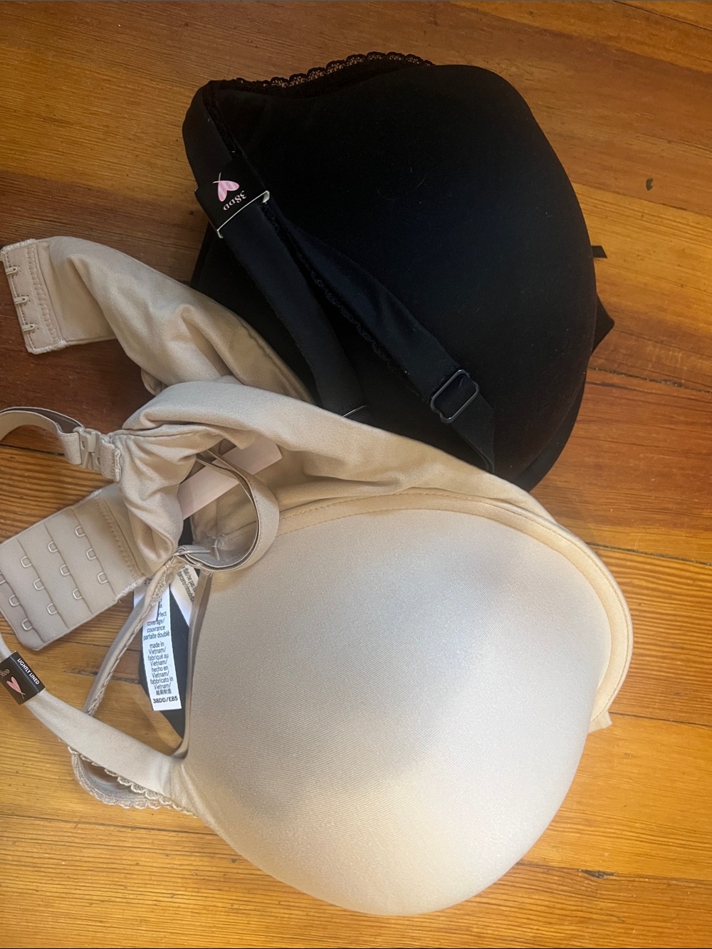Victoria's Secret Black and Nude T-Shirt Bras
